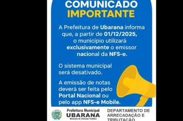 Ubarana passa a utilizar emissor nacional de NFS-e a partir de dezembro