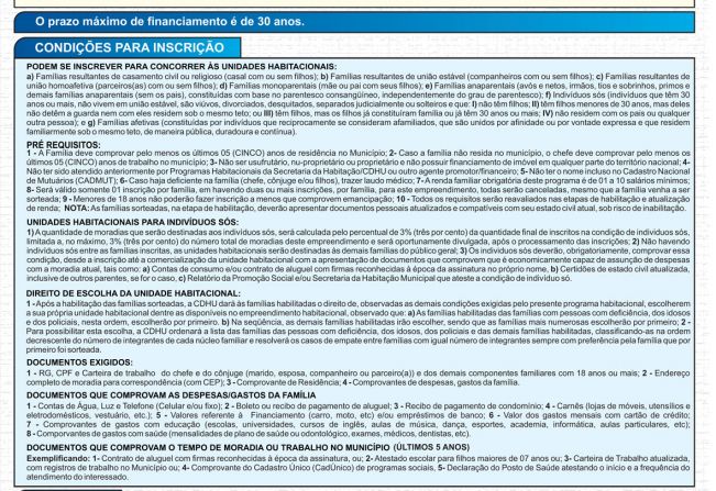 CDHU e Prefeitura abrem inscrição para sorteio de 54 casas em Ubarana